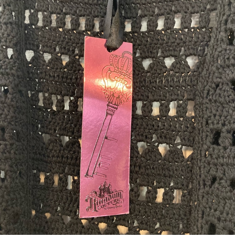 Rare Kingdom Couture by Disney Parks  Minnie Mouse Black Crochet Fringe Vest XXL - Picture 6 of 11